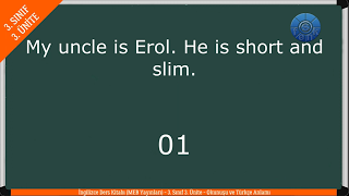 İNGİLİZCE 3. SINIF 3. ÜNİTE (MEB) Ders Kitabı İngilizce Kelimelerin Okunuşu ve Anlamları (Tamamı)