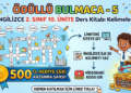 ÖDÜLLÜ BULMACA – 5 (İNGİLİZCE 2. SINIF 10. ÜNİTE Ders Kitabı Kelimeleri)
